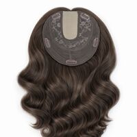 /ПРЕМИУМ/ Тупе - 100% естествен косъм - Светло кестеняво (вълни)