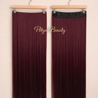 Екстеншън на цял ред - БУРГУНДИ - 75см.