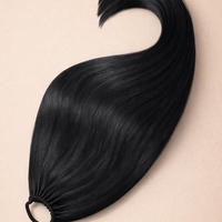 /ПРЕМИУМ/ Опашка с ластик - Черно 85см - МЕГА ДЪЛЖИНА И ОБЕМ