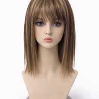 Тупе - 100% естествен косъм – Модел МИНИ - Кафяво с кичури