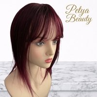 Тупе - 100% естествен косъм – Модел МИНИ - Вишнево червено 35см