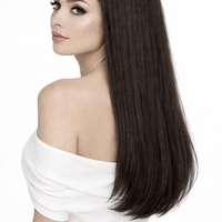 Екстеншън на цял ред - ТЪМНО КАФЯВ - 55см.