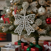 Коледна блестяща панделка за украса за елха