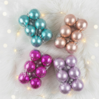 Комплект перлени коледни топки – 6 броя в различни цветове + подарък 6бр златисти топки SD31