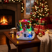 Магическа Коледна въртяща декорация със светлини