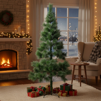 Заснежена Коледна елха с метална стойка