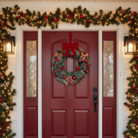 Красив голям коледен венец с шишарки 60 см