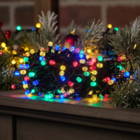 Коледни лампички кристал с удължител 10 метра 100 лампи