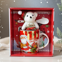 Подаръчен комплект с чаша лъжичка и плюшено мече