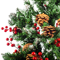 Изкуствена елха Luxury Diamond с червен глог и шишарки