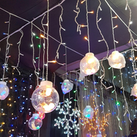 Празнични LED светлини топка с 10 топки в бяла студена и бяла топла светлина