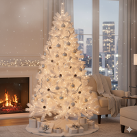 Коледна Снежно бяла елха с шишарки ТОП ПРЕДЛОЖЕНИЕ