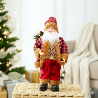 Фигурка Дядо Коледа с чувал и фенер 30 см.