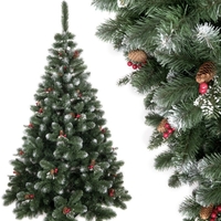 Изкуствена елха/борче с червен глог и шишарки