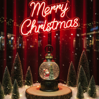 Голям LED коледен фенер с ефект на падащ сняг – приказна светлина и празнична магия