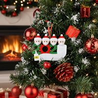 Коледен орнамент за надписване Семейство с маски MAXORA 2022 Covid