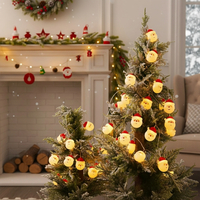 Коледна украса светещи LED лампички с Дядо Коледа