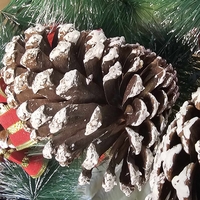 Красив голям коледен венец с шишарки 60 см