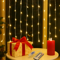 Светещи LED лампички тип завеса с USB зареждане