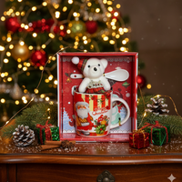 Подаръчен комплект с чаша лъжичка и плюшено мече