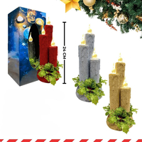 Коледна магия с три бляскави LED свещи