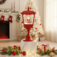 Декоративна коледна лампа с Дядо Коледа, падащ сняг и мелодии