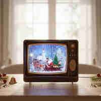 Коледен ретро телевизор - декорация