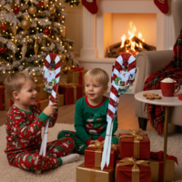 Коледно захарно бастунче с вълшебен дизайн