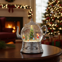 Коледна снежна топка във формата на чайник