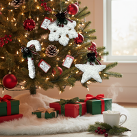 Пухкави коледни орнаменти за елха T-4235