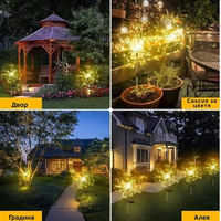 Коледна украса Фенер със 120 светодиода и Соларен панел