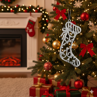 Коледна блестяща украса за елха във форма на Коледен чорап