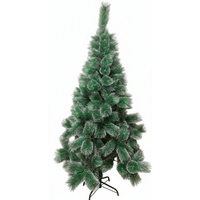 Коледна елха с шишарки и бели заскрежени връхчета