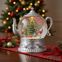 Коледна снежна топка във формата на чайник