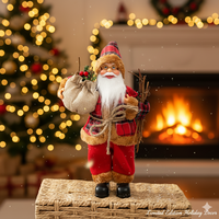 Играчка Дядо Коледа 30-сантиметрова с чувал и сноп пръчки