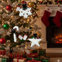 Пухкави коледни орнаменти за елха T-4235