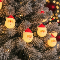 Коледна украса светещи LED лампички с Дядо Коледа