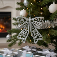 Коледна блестяща панделка за украса за елха