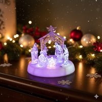 Коледна LED осветена акрилна скулптура на Рождество Христово