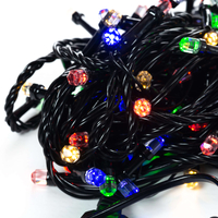 Коледни лампички кристал с удължител 10 метра 100 лампи