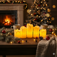 Комплект от бездимни безпламъчни работещи с батерии LED чаени свещи Diya за декорация