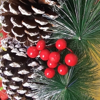 Красив голям коледен венец с шишарки 60 см