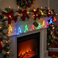 Многоцветни коледни LED лампички с еленчета - Многоцветни дължина - 5м 28бр лампички