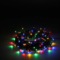 Цветни коледни лампички с черен кабел