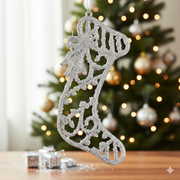 Коледна блестяща украса за елха във форма на Коледен чорап