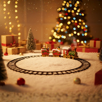 Светещо и музикално коледно влакче с релси