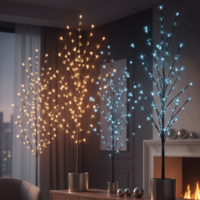 Светещо коледно дръвче модел с рози и цветя