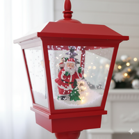 Декоративна коледна лампа с Дядо Коледа, падащ сняг и мелодии