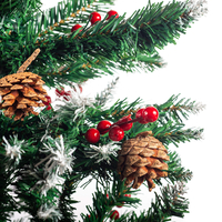 Изкуствена елха Luxury Diamond с червен глог и шишарки