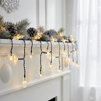 Многоцветни коледни LED лампички със снежинки - Многоцветни дължина - 5м 28бр лампички